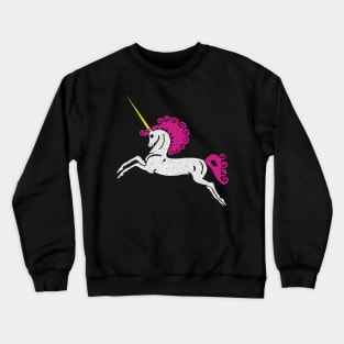 Vintage Retro Pretty Pink Princess Unicorn Crewneck Sweatshirt